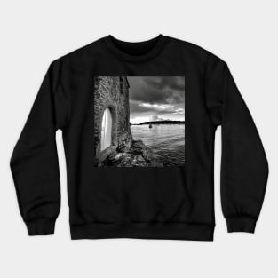 A balcony on the sea Crewneck Sweatshirt